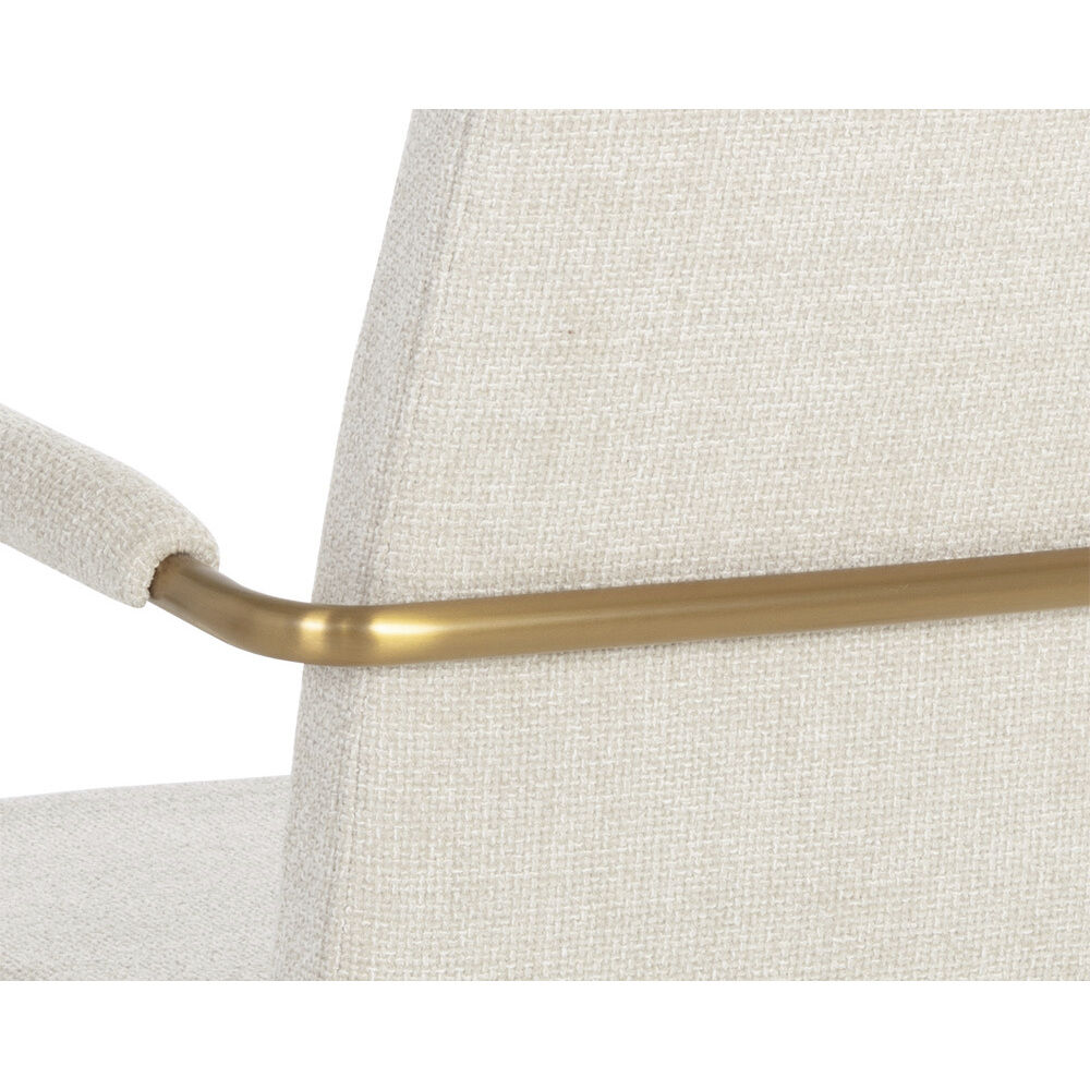 Hilda Chacha Cream Swivel Dining Armchair, Swivel